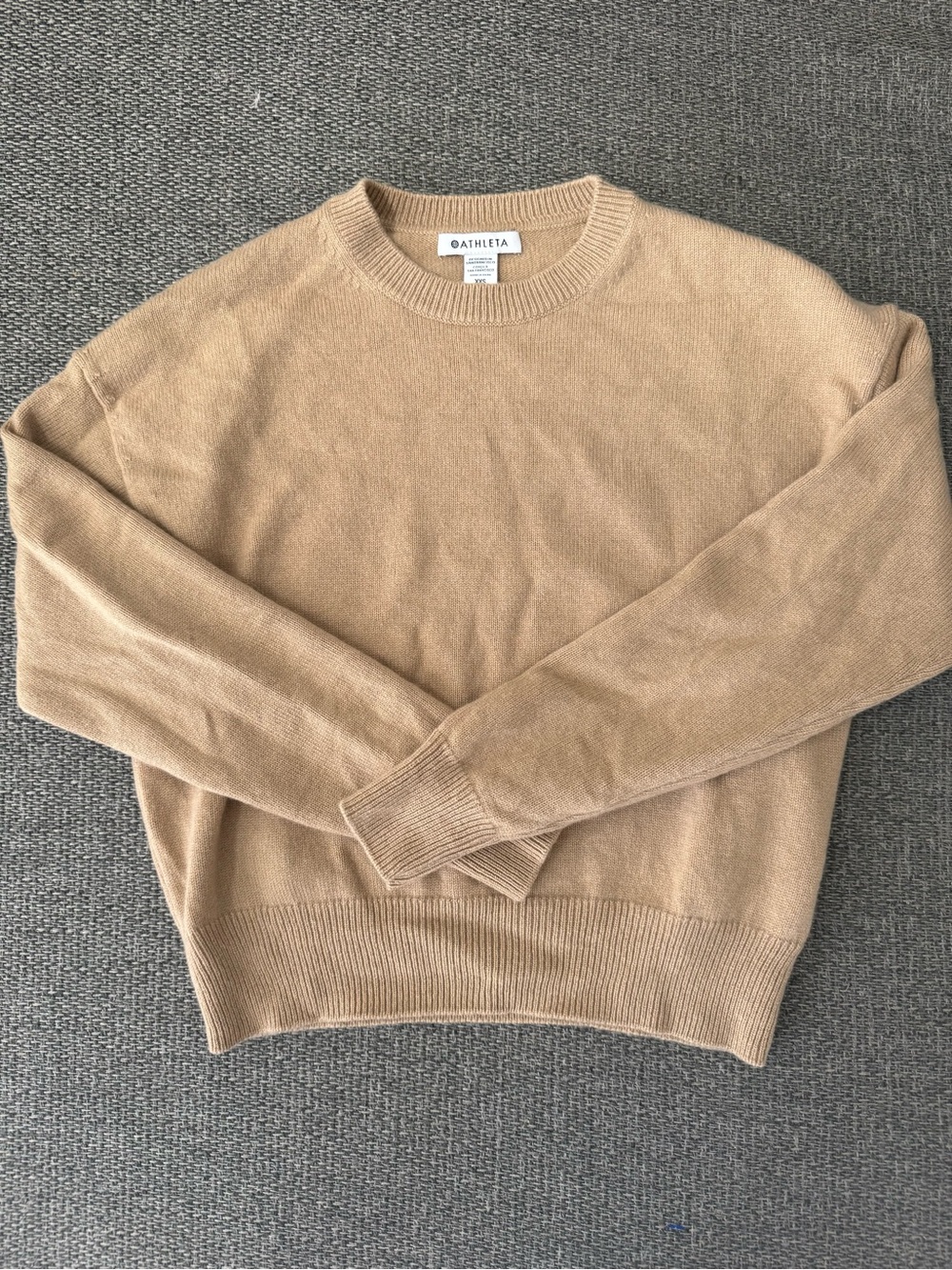 Athleta Camel Tan Crewneck Sweater Size XXS